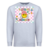 Heather Grey a little bit dramatic retro Premium Sweatshirt - MaliasSmallBusiness