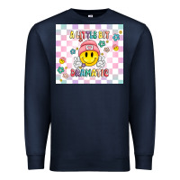 Navy a little bit dramatic retro Premium Sweatshirt - MaliasSmallBusiness