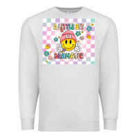 Oatmeal Heather a little bit dramatic retro Premium Sweatshirt - MaliasSmallBusiness