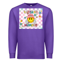 Purple a little bit dramatic retro Premium Sweatshirt - MaliasSmallBusiness