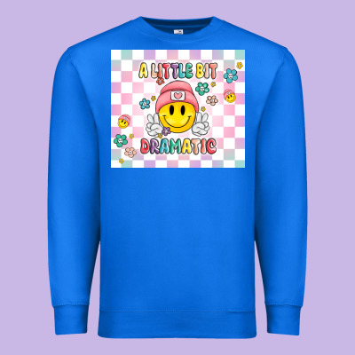 A Little Bit Dramatic Retro Premium Sweatshirt Designed By Maliassmallbusiness