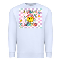 White a little bit dramatic retro Premium Sweatshirt - MaliasSmallBusiness