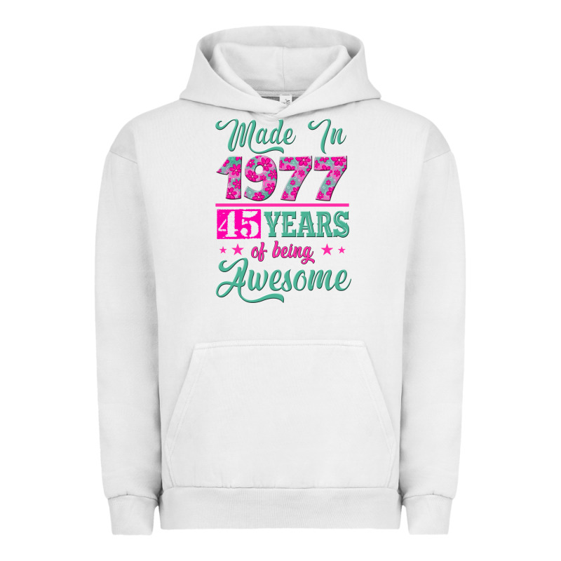 Made In 1977, 45 Years Of Being Awesome Urban Hoodie by Jasminsmagicworld | Teevron