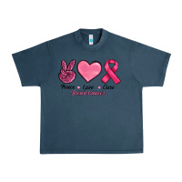 Midnight Navy breast cancer peace love cure Urban Heavy Tee - RanaPortraitStore
