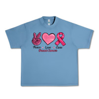 Pebble Blue breast cancer peace love cure Urban Heavy Tee - RanaPortraitStore