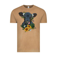 Vintage Camel baby cow black angus calf with flowers Vintage Tee - RanaPortraitStore