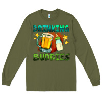 Army Green drinking buddies with baby bottle and beer Long Sleeve Tee - HRA Design Shop