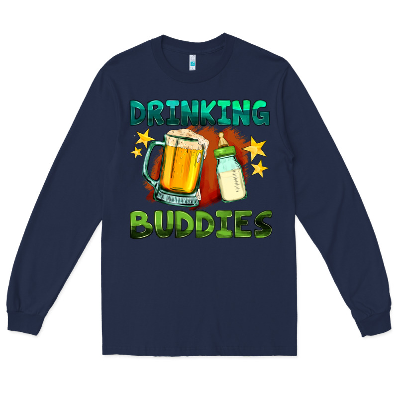 Drinking Buddies With Baby Bottle And Beer Long Sleeve Tee by HRA Design Shop | Teevron