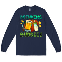 Navy drinking buddies with baby bottle and beer Long Sleeve Tee - HRA Design Shop