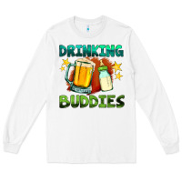 White drinking buddies with baby bottle and beer Long Sleeve Tee - HRA Design Shop