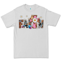 Dove Grey faith cross Premium Tee - Artiststas