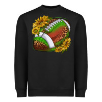 Black footballwithsunflowers Heavyweight Sweatshirt - texasbilliewilder