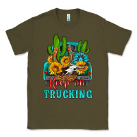 Army Green keep on trucking with western truck Classic Tee - HRA Design Shop
