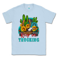 Dusty Blue keep on trucking with western truck Classic Tee - HRA Design Shop