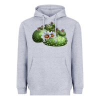 Heather Grey blossfeldia cactus Heavyweight Hoodie - LillyAllenDesigns