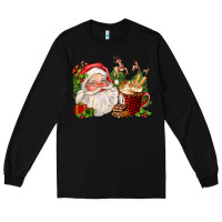Black santa and hot cocoa cup Long Sleeve Tee - FaDigitalArtStudio
