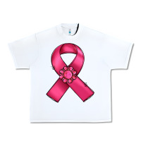 White breast cancer awareness ribbon Urban Heavy Tee - RanaPortraitStore
