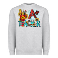 Heather Grey a  teacher Heavyweight Sweatshirt - Zillion Design Studio