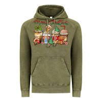 Vintage Olive merry christmas gingerbread coffee cups Vintage Hoodie - Zillion Design Studio