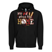 Black no place like home baseball Zipper Hoodie - Jasminsmagicworld