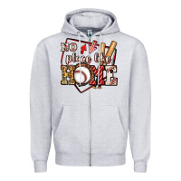 Heather Grey no place like home baseball Zipper Hoodie - Jasminsmagicworld