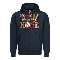 Navy no place like home baseball Zipper Hoodie - Jasminsmagicworld