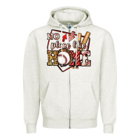 Oatmeal Heather no place like home baseball Zipper Hoodie - Jasminsmagicworld