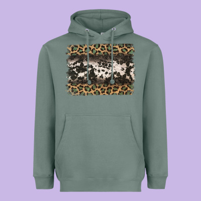 Leopard Cowhide Pattern Background Heavyweight Hoodie Designed By Jasminsmagicworld
