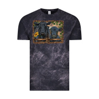 Cloud Black western black angus cattle and calf with leopard Vintage Tee - RanaPortraitStore