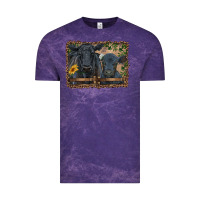 Cloud Purple western black angus cattle and calf with leopard Vintage Tee - RanaPortraitStore