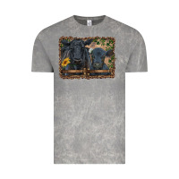 Cloud Rock western black angus cattle and calf with leopard Vintage Tee - RanaPortraitStore