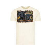 Vintage Arctic western black angus cattle and calf with leopard Vintage Tee - RanaPortraitStore