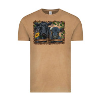 Vintage Camel western black angus cattle and calf with leopard Vintage Tee - RanaPortraitStore