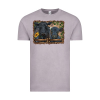 Vintage Zinc western black angus cattle and calf with leopard Vintage Tee - RanaPortraitStore