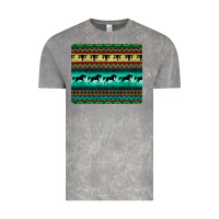 Cloud Rock turquoise horse and bullskull aztec  pattern Vintage Tee - BarkalooDesign