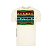 Vintage Arctic turquoise horse and bullskull aztec  pattern Vintage Tee - BarkalooDesign