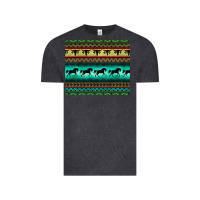 Vintage Black turquoise horse and bullskull aztec  pattern Vintage Tee - BarkalooDesign