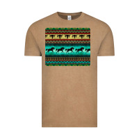 Vintage Coffee turquoise horse and bullskull aztec  pattern Vintage Tee - BarkalooDesign