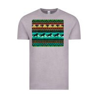 Vintage Zinc turquoise horse and bullskull aztec  pattern Vintage Tee - BarkalooDesign