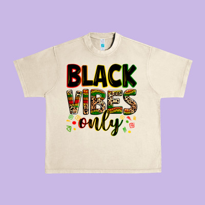 Black Vibes Only Urban Heavy Tee Designed By Zillion Design Studio