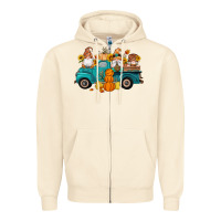 Sandshell fall gnomes truck pumpkin sunflowers Zipper Hoodie - Artiststas