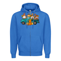 True Royal fall gnomes truck pumpkin sunflowers Zipper Hoodie - Artiststas