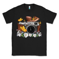 Black floral butterfly film roll vintage camera Classic Tee - FaDigitalArtStudio