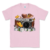 Bubblegum Pink floral butterfly film roll vintage camera Classic Tee - FaDigitalArtStudio