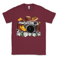 Burgundy floral butterfly film roll vintage camera Classic Tee - FaDigitalArtStudio