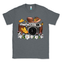 Charcoal Heather floral butterfly film roll vintage camera Classic Tee - FaDigitalArtStudio