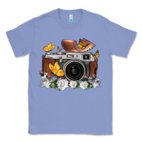 Colony Blue floral butterfly film roll vintage camera Classic Tee - FaDigitalArtStudio