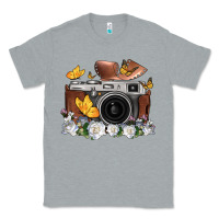 Heather Grey floral butterfly film roll vintage camera Classic Tee - FaDigitalArtStudio