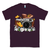 Plum floral butterfly film roll vintage camera Classic Tee - FaDigitalArtStudio