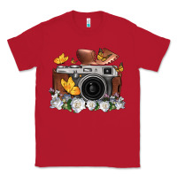 Red floral butterfly film roll vintage camera Classic Tee - FaDigitalArtStudio